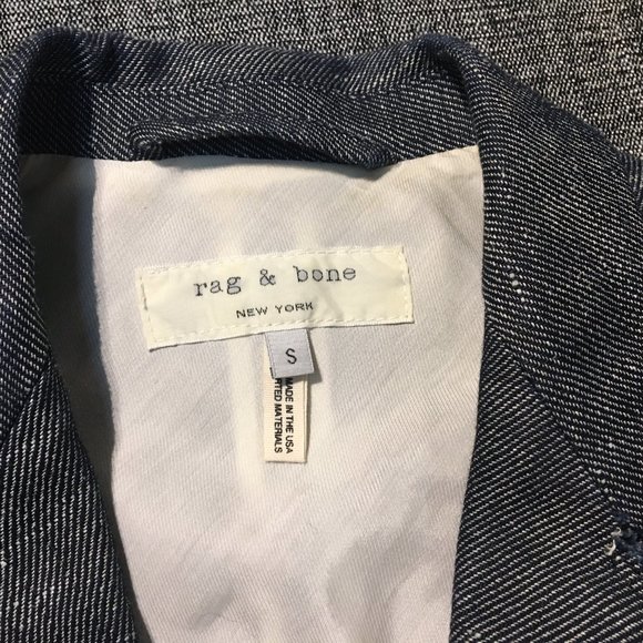 Indigo denim long vest/sleeveless coat by Rag & Bone, Small - Picture 5 of 7